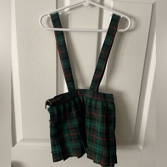 Vintage kids keynote Acrilan wool green kilt size 3/4 - Picture 2 of 7